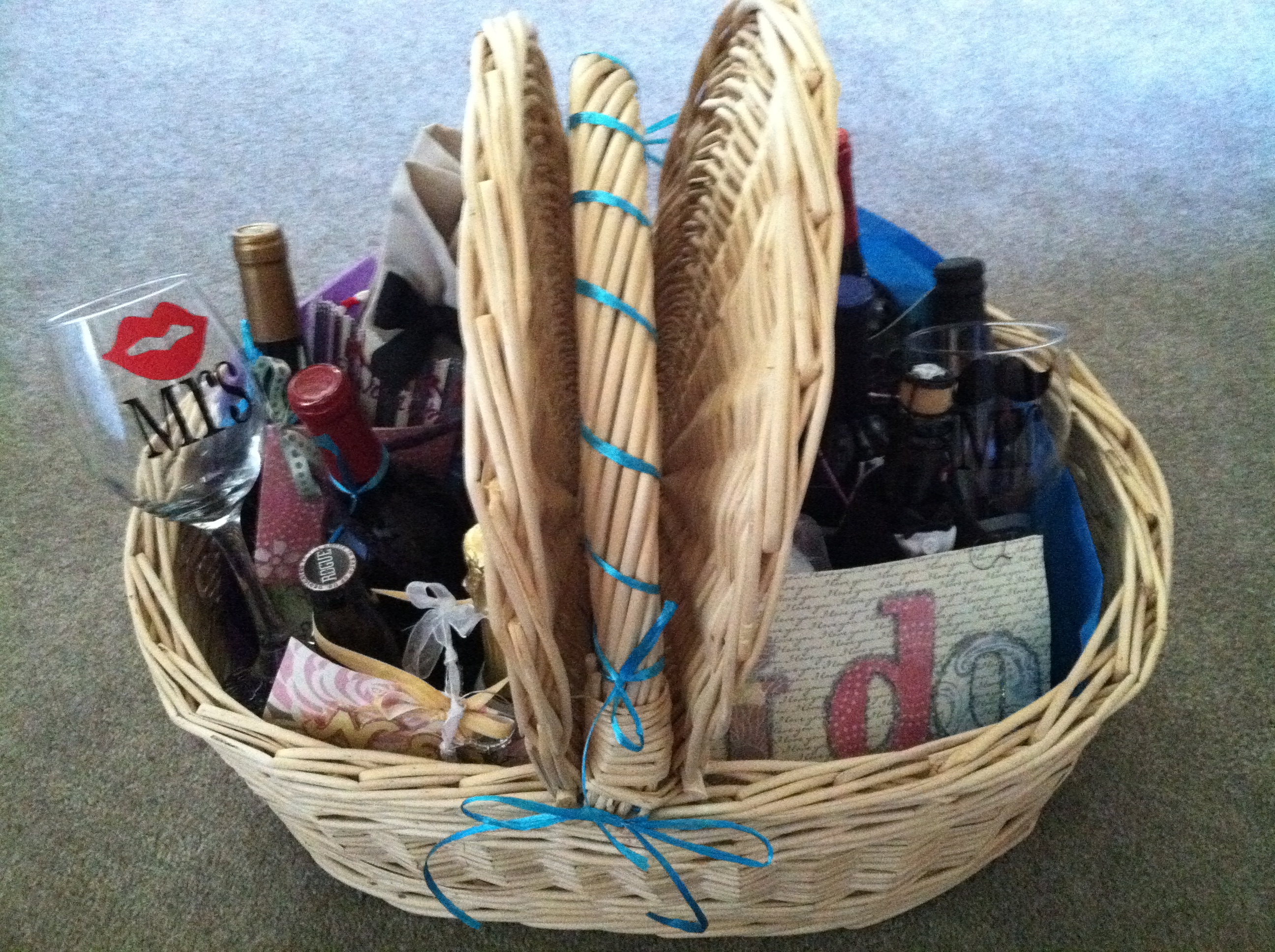 Bridal Shower Gift Wine Crate Gift Set Year of First Wine Basket Bridal  Shower Gifts for Bride Wedding Marriage Milestones Wine Not Included 